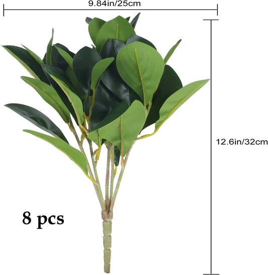 HO2NLE Artificial Eucalyptus Leaves Stems, Green, 4Pcs