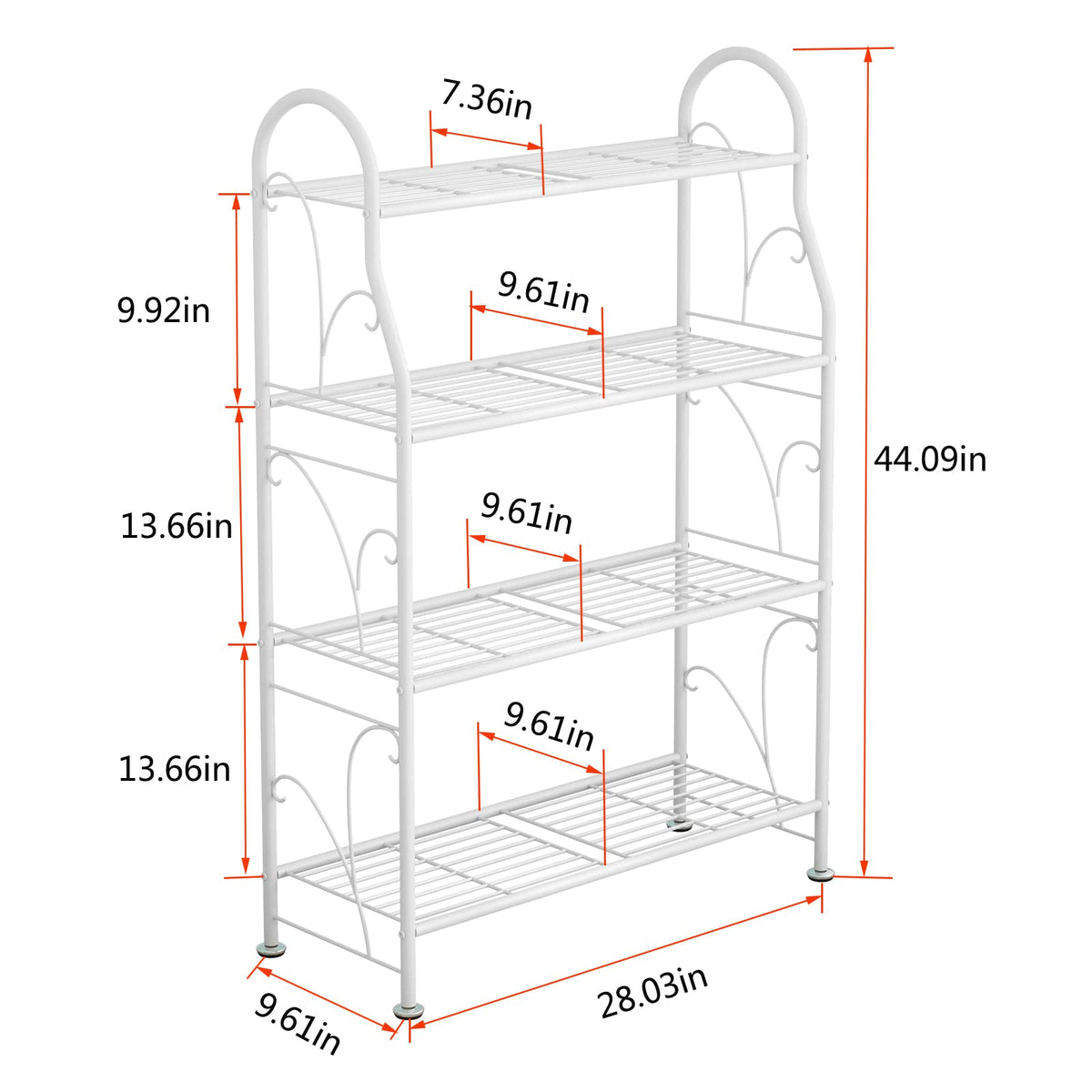SORCEDAS 4 Tier Metal Plant Stand Indoor Outdoor Corner Flower Shelf