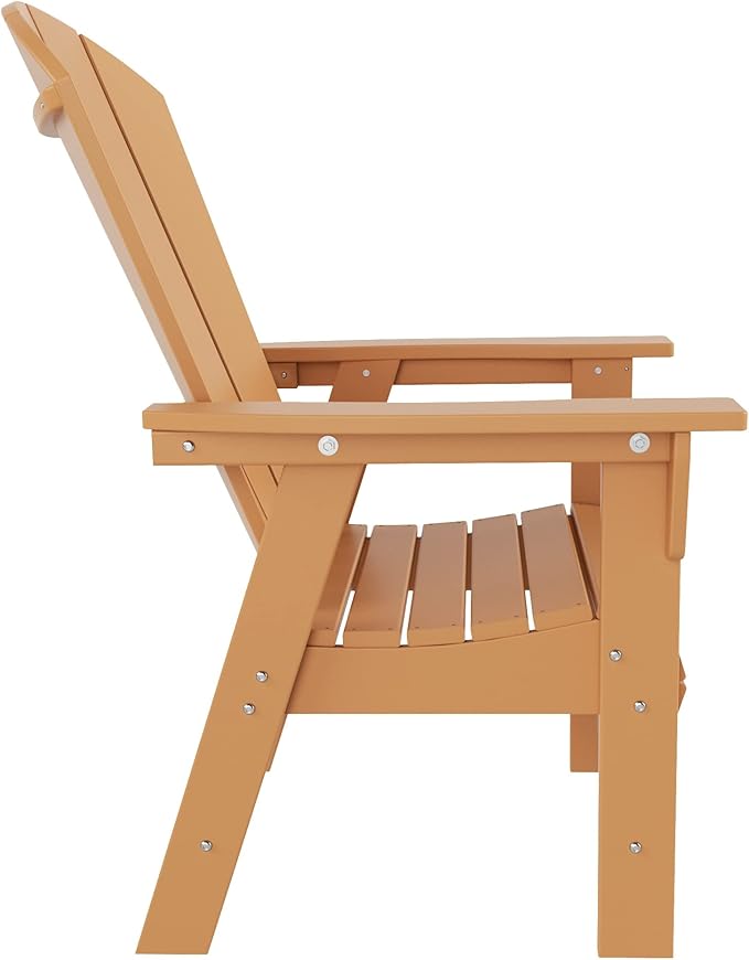 WestinTrends Malibu Malibu Outdoor Patio HDPE Plastic Adirondack Dining Chair Teak