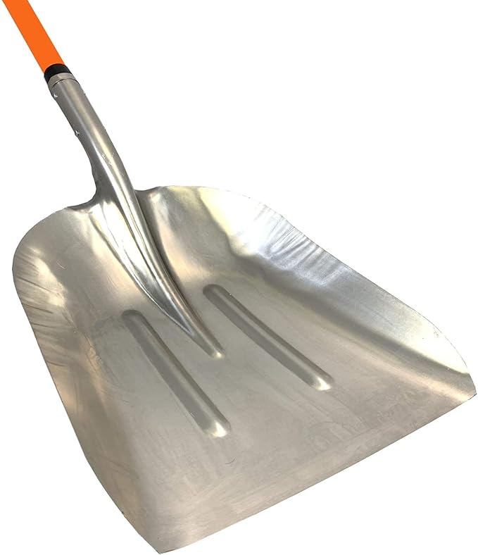Ashman Aluminium 48 inch Snow Shovel with Large Head and Durable Handle. (Scoop Shovel, 1 Pack).