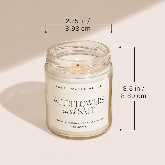 Sweet Water Decor Holiday Candle - Cloves, Pine, and Sandalwood Festive Winter Scented Soy Candles for Home - 9oz Clear Jar, 40 Hour Burn Time, Made in The USA