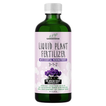 3-1-2 African Violet Fertilizer for Indoor Plants: Liquid Fertilizer with Essential Micronutrients Drops - Plant Food for African Violets (16 OZ)