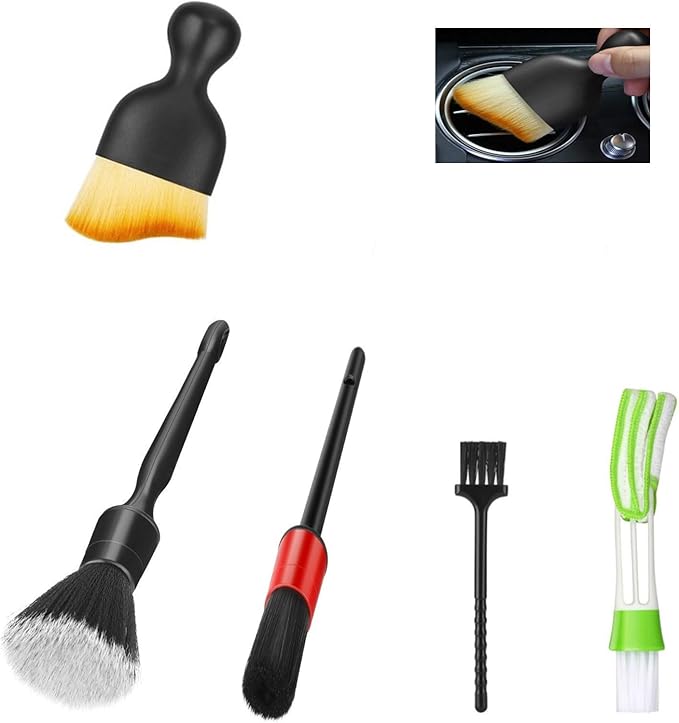 Car Interior Duster Detail Brushes, Soft Bristles Brush Car Accessories for Cleaning Dashboard Air Vent Crevice, Detailing Dusting Tool Kit for Auto Truck SUV RV