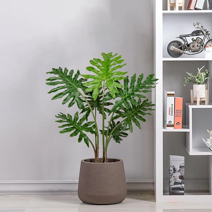 Hollyone Artificial Tree Philodendron Plant 3FT Tall Faux Monstera Indoor Trees Fake Tropical Palm Plants Trees House Plants in Pot for Indoor Outdoor Home Office Garden Living Room Decoration, 1 Pack