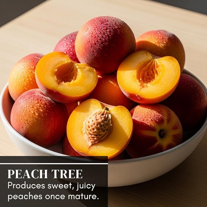 Peach Tree Seeds – Easy to Grow, Hardy, Delicious Fruit, Perfect for Garden Planting, Beginner-Friendly, Fast-Growing, Ideal for Fresh Peaches & Cooking (8 Seeds)