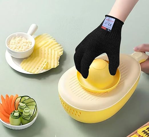 Cutting Gloves, 2 Pairs of Cut Resistant Gloves Food Grade, Cut Resistant Gloves for Kitchen, Oyster Shucking, Fish Fillet Processing, Carving Wood and Gardening(Small-Black)