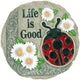 Spoontiques - Garden Décor -Life is Good Ladybug Stepping Stone - Decorative Stone for Garden
