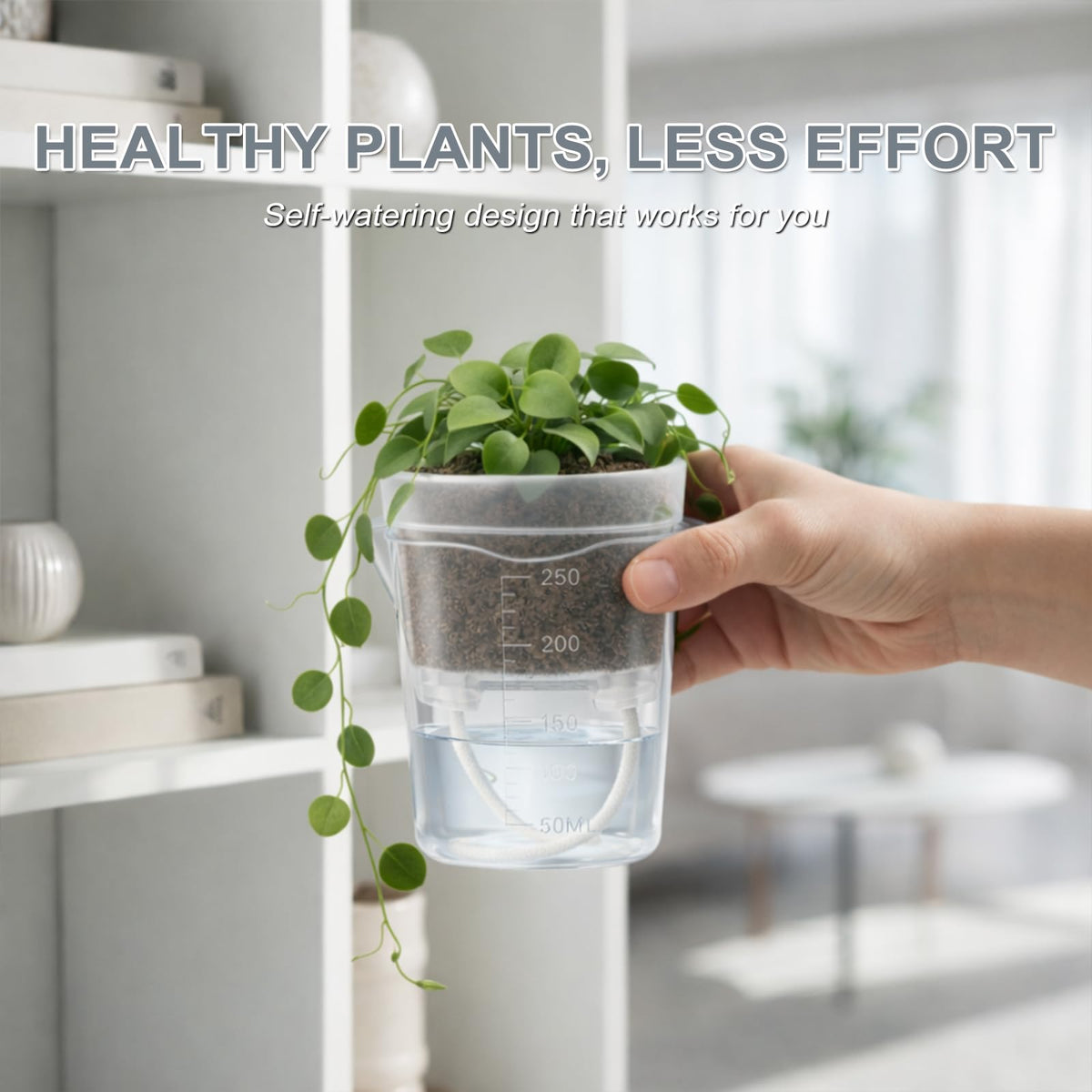 12 Pack 2.5" Small Self Watering Pots for Indoor Plants, Clear Mini Planter