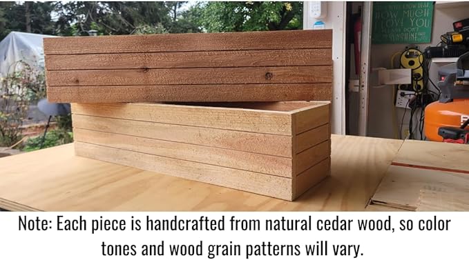 Handmade Rustic Cedar Herb Window Planter Box – Wooden Window & Railing Planter for Indoor or Outdoor Use, Made in USA (35)