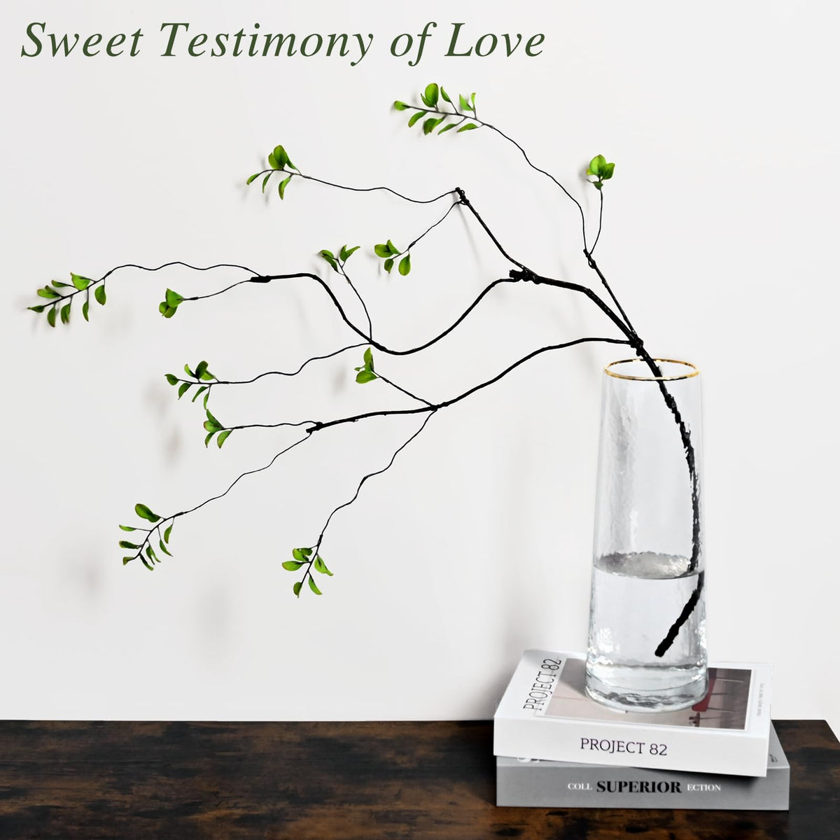 4 Pcs Artificial Ficus Branches for Vase Faux Eucalyptus Stems Branches