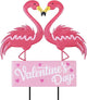 hogardeck Valentines Day Decorations Outdoor, Metal Flamingos Decorative Garden Stakes for Valentines Decor, Valentine's Day Yard Sign for Home Outside Lawn Porch Anniversary Wedding Party