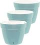DECOPOTS - 3 Pack - Self Watering Planter - Modern Flower Pot with Water Level Indicator - 7.1" Tall - for All House Plants, Flowers, Herbs (Diameter 9.2", Menthol - White)