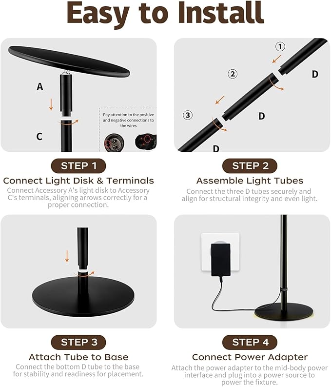 AJABotanics 40W Full Spectrum Tall Grow Light, 85’’ Adjustable Standing Plant Light for Indoor Plants, 10-Level Dimmable with 4/8/12H Timer, Sunlike for Large Plants & Indoor Trees