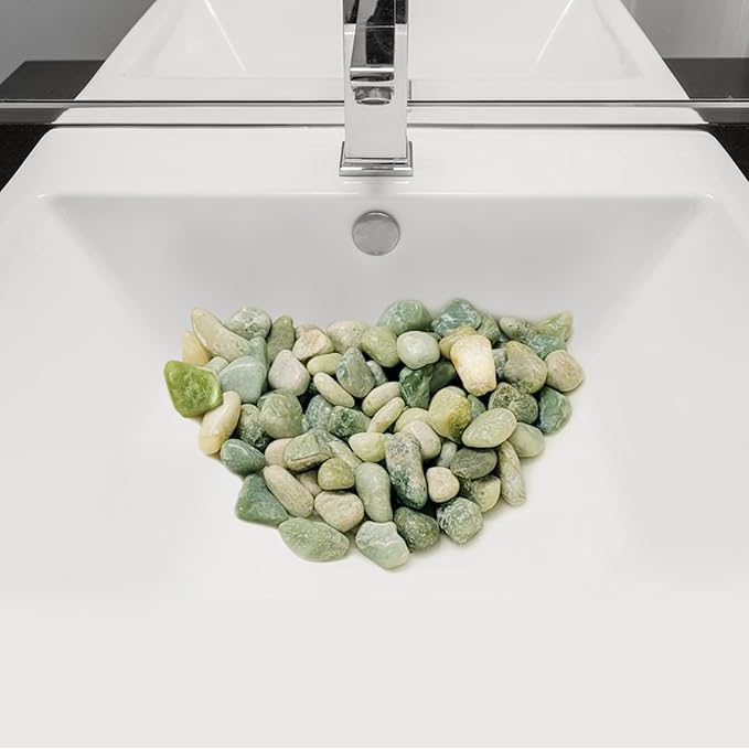 FANTIAN 5 lbs Green River Rocks for Plants, 1-2 Inch Polished Jade Pebbles for Indoor Plants, Decorative Rocks for Succulent, Landscaping, Vases, Yard and Garden