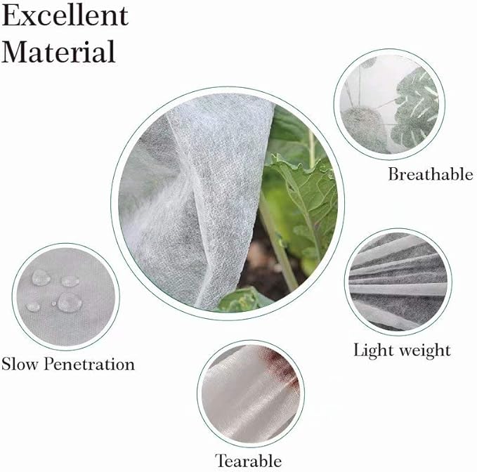 Agfabric Plant Cover Warm Worth Frost Blanket 0.9oz 120"x120" Shrub Jacket,Rectangle Plant Cover for Season Extension&Frost Protection,White
