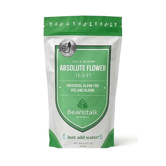 Beanstalk Agriculture Absolute Flower 11-3-17 – Controlled-Release Bloom Fertilizer for Bigger Stickier Buds Ideal for Indoor Outdoor Hydroponic & Soil Grows High-Performance Flowering Nutrients– 1 lb