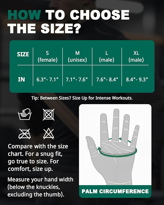 Trideer Workout Gloves for Men, Weight Lifting Gloves with Wrist Wrap Support, Full Palm Protection & Extra Grips for Weightlifting, Exercise, Cross Training, Fitness, Pull-up