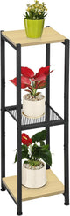 Dipion Extra Tall Plant Stand Indoor,40 Inch Plants Stands,3 Tier Metal Plant Stand with Heavy Duty Wood and Metal Mesh Shelf,Yellow Oak and Black