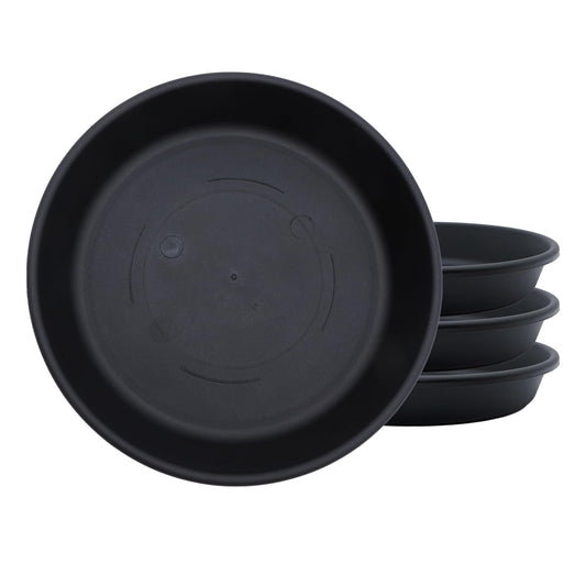 The HC Companies Classic Round Planter Pot, 6 Inch, Black, 4-Pack