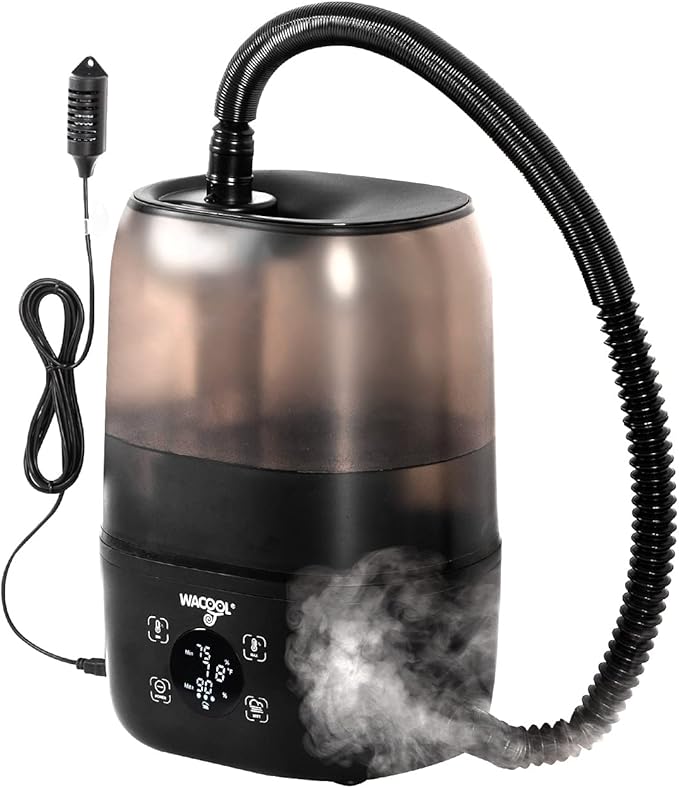 WACOOL Reptile Fogger with Humidity Controller, 4L Large Tank Reptile Humidifier with Humidistat & Extended Hose, Automatic Terrarium Fogger for Beared Dragon Lizard Gecko Snake Tortoise