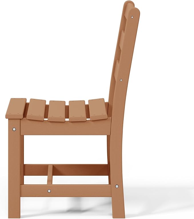 WestinTrends Ashore Outdoor HDPE Patio Classic Armless Dining Side Chair, Teak