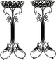 Sungmor Lightweight Metal Flower Pot Stands - 2 Pack 29.7 Inches Tall Black Plant Stand - Rustproof Potted Plant Holder Container Support - Indoor & Outdoor Elegant Corner Decorative Display Rack
