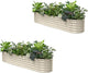 2-Pack Galvanized Raised Garden Bed 8x2x1.5 ft, 17" Tall Planter Boxes Outdoor, Zn-Al-Mg Metal Raised Beds for Gardening Herb Fruit Vegetable, Modular Flower Bed for Outdoor Plants-Sand Beige