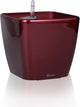Dexceder 9x8 Self Watering Planter Indoor Outdoor, Inner Mat Design, Thickened Table Flower Plant Pot with Water Level Indicator (Red High Gloss)