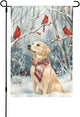 Christmas Labrador Dog Garden Flag 12x18 Inch Double Sided All-Weather Polyester Outdoor Flag For Patio Lawn Yard And Garden Welcome Decor