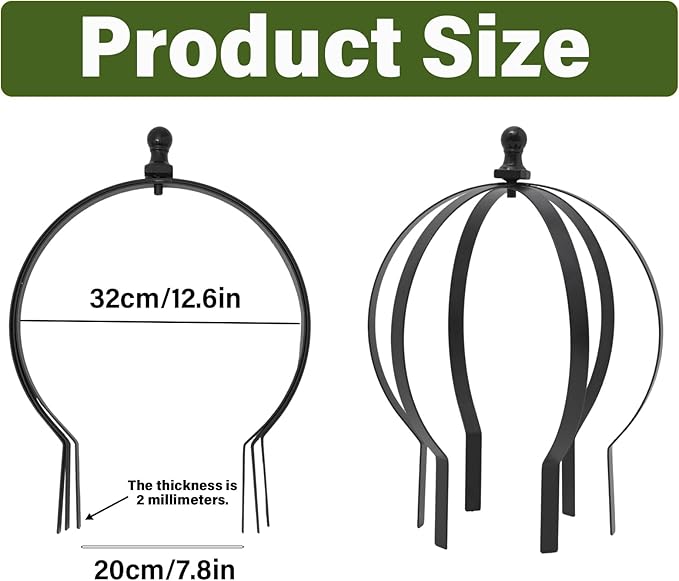 GOOOXIM Metal Garden Trellis - 12.6" x 17.5" Durable Black Powder Coated Obelisk for Climbing Plants, Ideal for Roses, Vines, and Flowers - Easy Assembly for Indoor & Outdoor Use