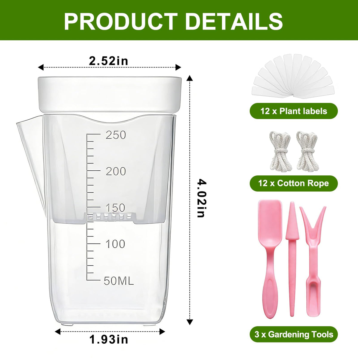 HITOSTAR 12 Pack 2.5 Inch Mini Clear Self Watering Pots for Indoor Plants, Small Plastic Planters with Drainage, Hydroponic Nursery Propagation Cups, for African Violet Alocasia Pot (2.5Inch, 12Pack)