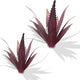 Muciwa 2 PCS Metal Agave Sculpture Decoration, Vintage Country Hand-Painted Sculpture DIY Metal Agave Plant, Home Garden Courtyard Lawn Outdoor Decoration (Serrated Purple)