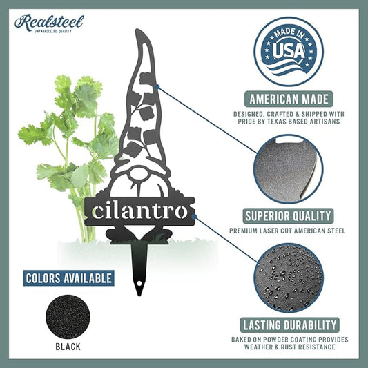 RealSteel, Garden Gnomes Metal Plant Labels, Vegetable, Herb Markers, Outdoors (Broccoli)