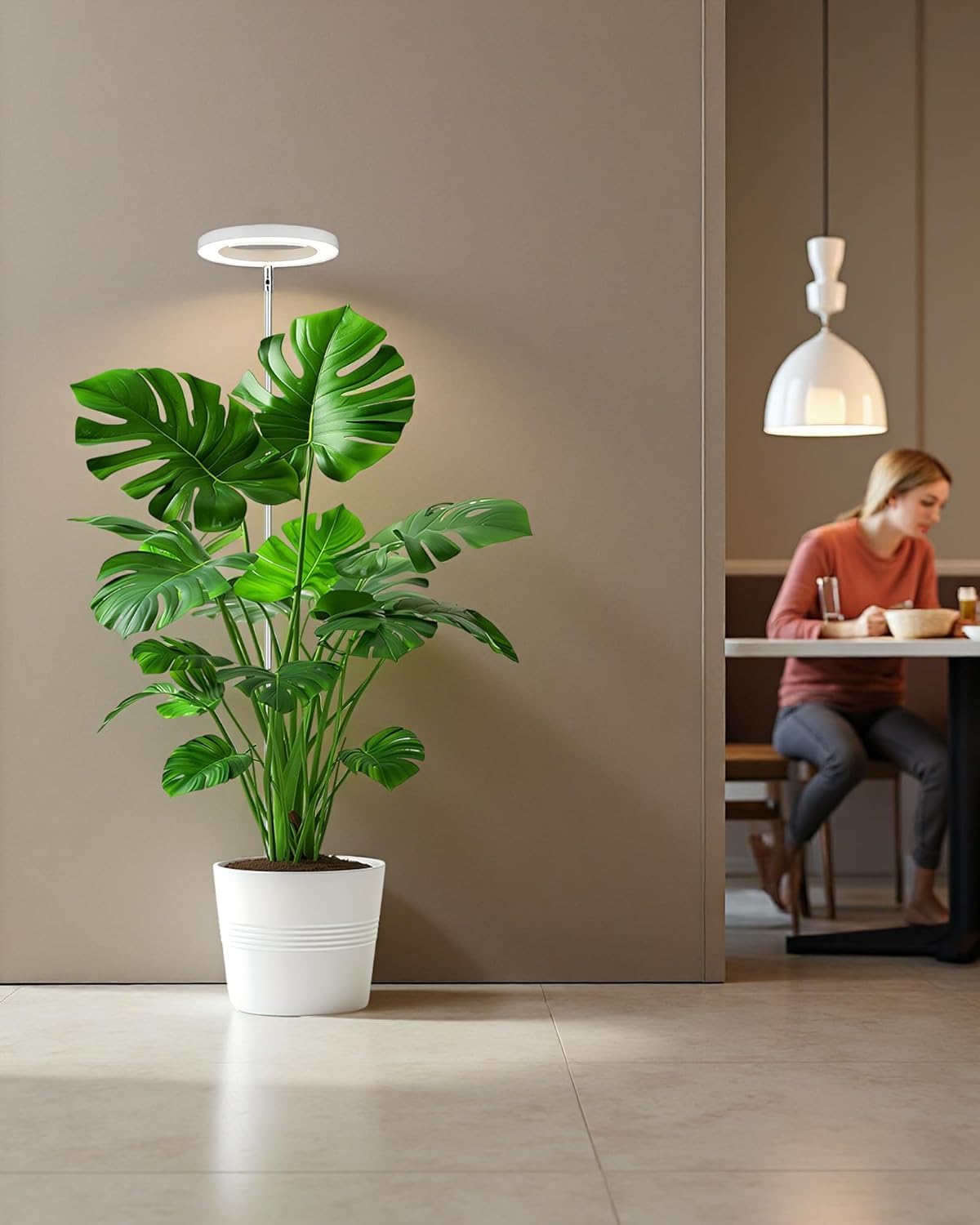yadoker Plant Grow Light,LED Growing Light Full Spectrum for Indoor Plants,Aluminum Black Plant Lights,Height Adjustable, Automatic Timer, 5V Low Safe Voltage