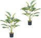 iAngeTou 2Pcs 28" Artificial Palm Trees in Pot - Faux Areca Plants for Indoor & Outdoor Decor, Perfect for Home, Office, Living Room, Kitchen, Balcony | Ideal Housewarming Gift