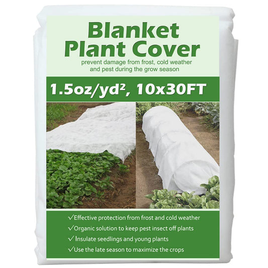 Valibe Plant Covers Freeze Protection 10 ft x 30 ft Floating Row Cover 1.5oz/yd² Garden Fabric Plant Cover for Winter Frost/Sun Pest Protection (10FT X 30FT)