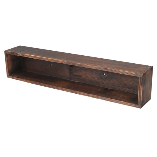 KONTONTY Carbonized Wood Succulent Planter Box for Indoor and Outdoor Use Rustic Window Sill Flower Pot for Balcony Gardening Wooden Container for Small Plants and Herbs