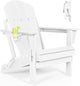 Folding Adirondack Chairs - Plastic Adirondack Chairs with Cup Holder, Weather Resistant for Outdoor, Patio, Lawn, Garden, Backyard Deck, Fire Pit - White