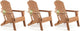 FUNBERRY Folding Adirondack Chair Set of 3, All Weather HDPE Fire Pit Chairs with Cup Holder for Outdoor