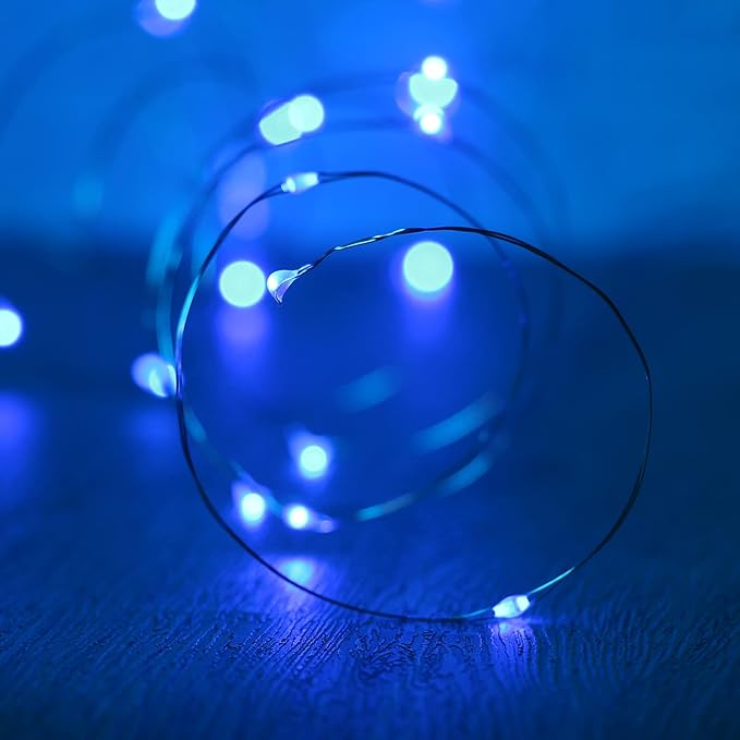 XINKAITE Waterproof LED Fairy String Lights - Starry DIY Decoration for Indoor & Outdoor Parties, Christmas, Holidays (10FT/3Meters, Blue)