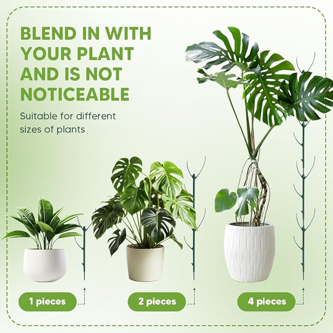 5 Pack Stackable Monstera Plant Support, Garden Plant Support Stakes for Indoor Outdoor Plants, Climbing Plant Support Structures Plant Holder Stick Moss Pole for Support Tall Potted Plants (5 Pack)
