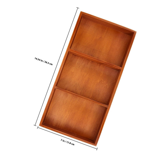 CALLARON Wooden Planter Box for Succulent Plants, Rectangular Flower Box with 3 Compartments, Rustic Wood Flowerpot for Indoor Window Sill Gardening and Plant Arrangements
