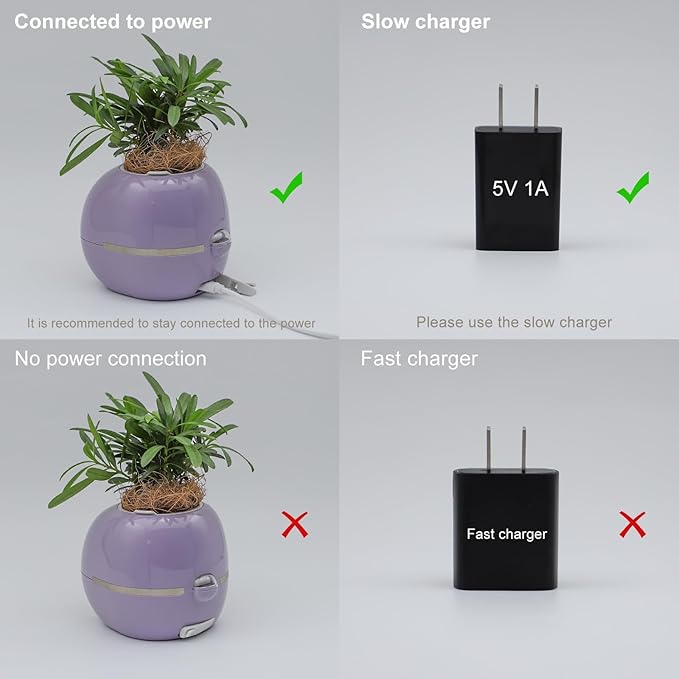 Smart Flowerpots,Smart Pet Planter,Ai Planter,Intelligent Flowerpots,Multiple Expressions,7 Smart Sensors, And Ai Chips Make Raising Plants Easy And Fun For Living Room,Desk,Plant-free (Purple)