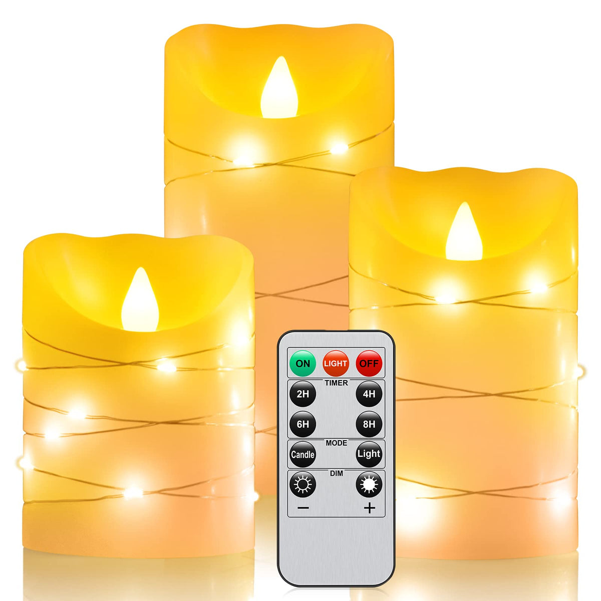 Flameless battery Operated LED candles 11 Key remote control 24-hour timer