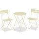 Best Choice Products 3-Piece Bistro Set, Space Saving Folding Design, Solid Steel, Outdoor Patio Furniture Set w/ 2 Chairs, Bistro Table - Cream