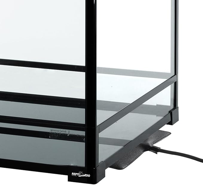 REPTIZOO 60 Gallon Glass Reptile Tank, 24" x 24" x 24" Large Reptile Terrarium Front Opening Terrarium with Double Hinge Door and Top Screen Ventilation, Easy Assembly Enclosure Tank