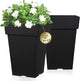 kubvici 20 Inch Tall Planters for Outdoor Indoor Plants, Set of 2 Large Plastic Plant Pots Flower Pot Outdoor Planter for Front Porch Door Balcony Deck with Drainage, with Removable Wheel, Black 20"