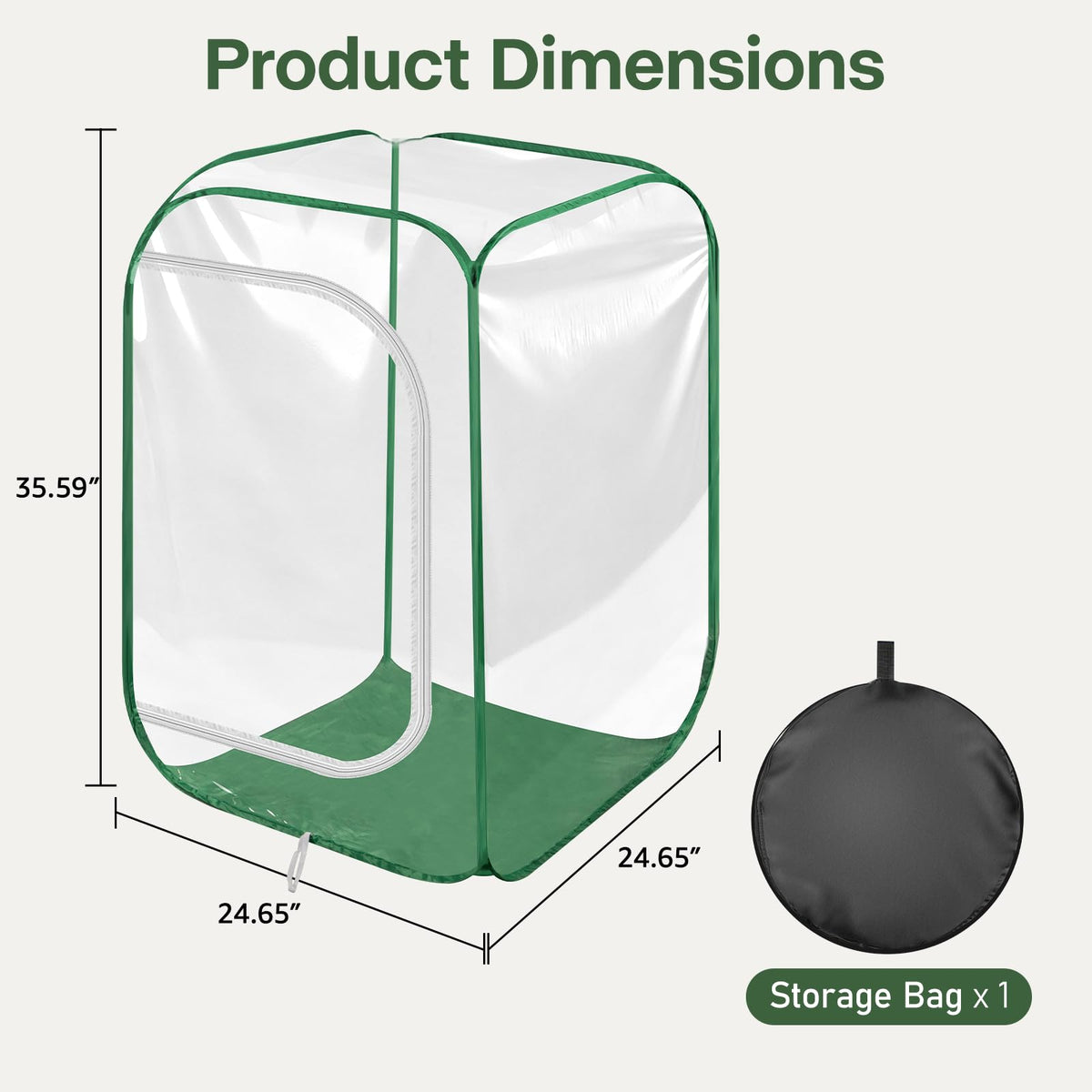 OnBrand 24.65" x 24.65" x 35.59" Portable Pop Up Greenhouse for Outdoors