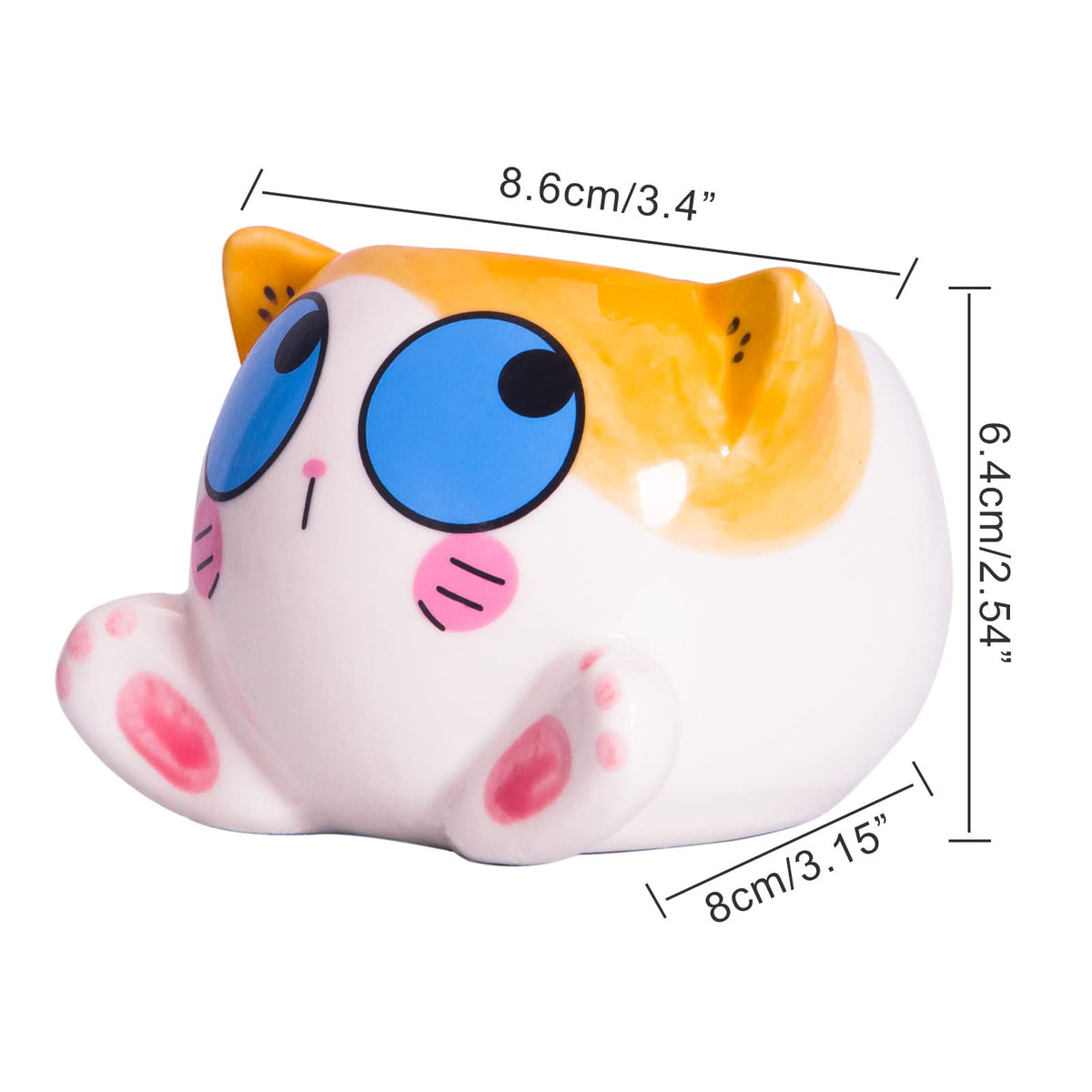 3.4 Inch Cute Succulent Pots with Drainage, Cat Planters for Indoor Plants
