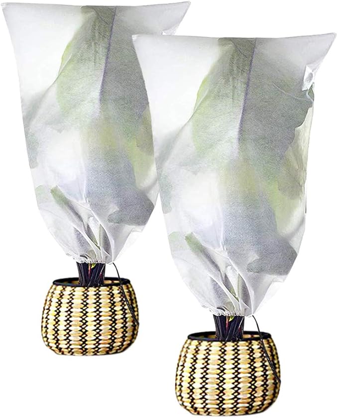 Agfabric Plant Covers Freeze Protection H40 xW60 0.9oz Outdoor Plant Covers for Winter Garden Plant Cover Winter Frost Pests Protection,White,2 Pack